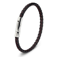 Load image into Gallery viewer, Stainless Steel Chain Genuine Leather Bracelet