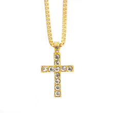 Load image into Gallery viewer, Iced Out Crystal Crucfix Necklace