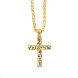 Iced Out Crystal Crucfix Necklace