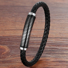 Load image into Gallery viewer, Genuine Leather Bracelet Stainless Steel Accessories