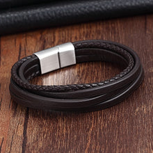 Load image into Gallery viewer, Chain Genuine Leather Bracelet