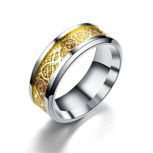 Load image into Gallery viewer, Irish Dragon Titanium Carbide Ring
