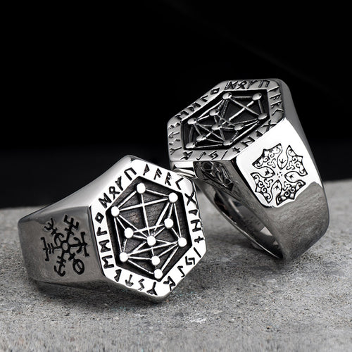 Nordic Mythology Viking Rune Stainless Steel  Rings