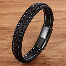 Load image into Gallery viewer, Cross Braided Design Leather Bracelet