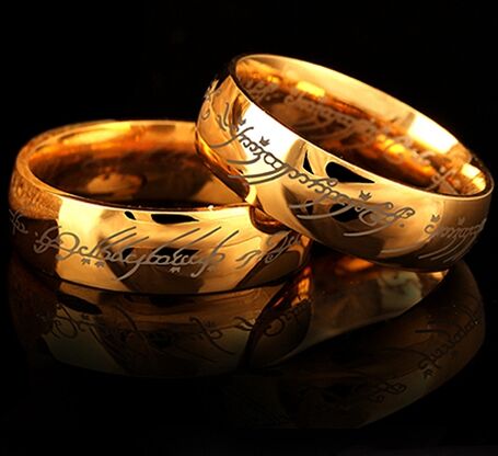 Stainless Steel One Ring Of Power Gold The Lord Of The Ring