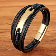 Load image into Gallery viewer, Geometric Pattern Multi-layers Genuine Leather Bracelet