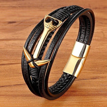 Load image into Gallery viewer, Geometric Pattern Multi-layers Genuine Leather Bracelet