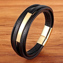 Load image into Gallery viewer, Geometric Pattern Multi-layers Genuine Leather Bracelet
