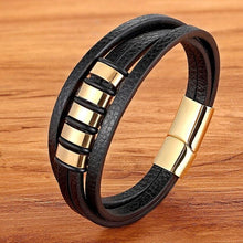 Load image into Gallery viewer, Geometric Pattern Multi-layers Genuine Leather Bracelet