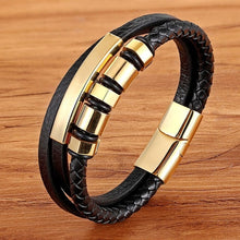 Load image into Gallery viewer, Geometric Pattern Multi-layers Genuine Leather Bracelet