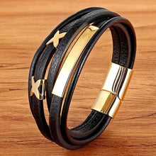 Load image into Gallery viewer, Geometric Pattern Multi-layers Genuine Leather Bracelet